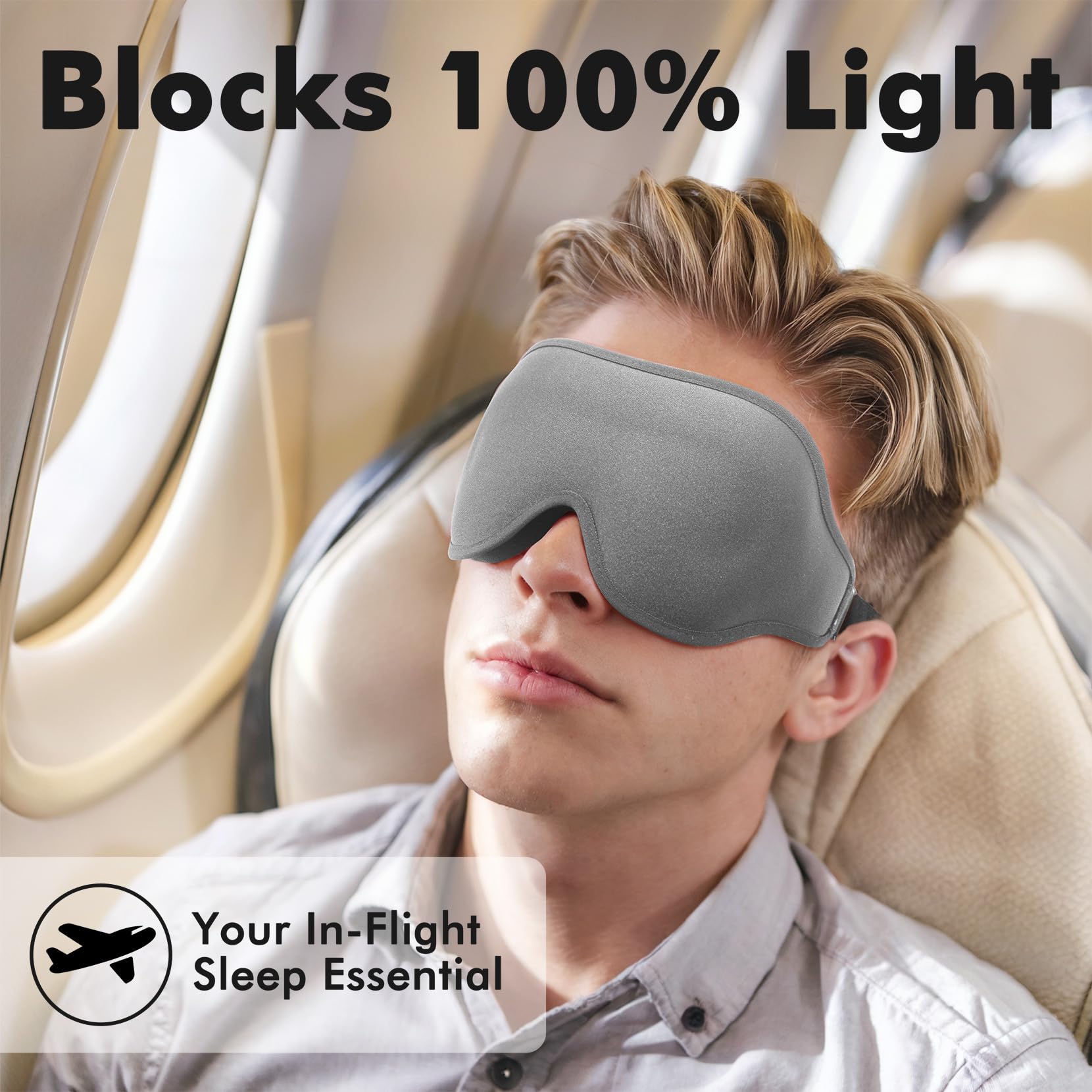 Albatross Health New England máscara para viaje crea oscuridad y silencio nocturno.