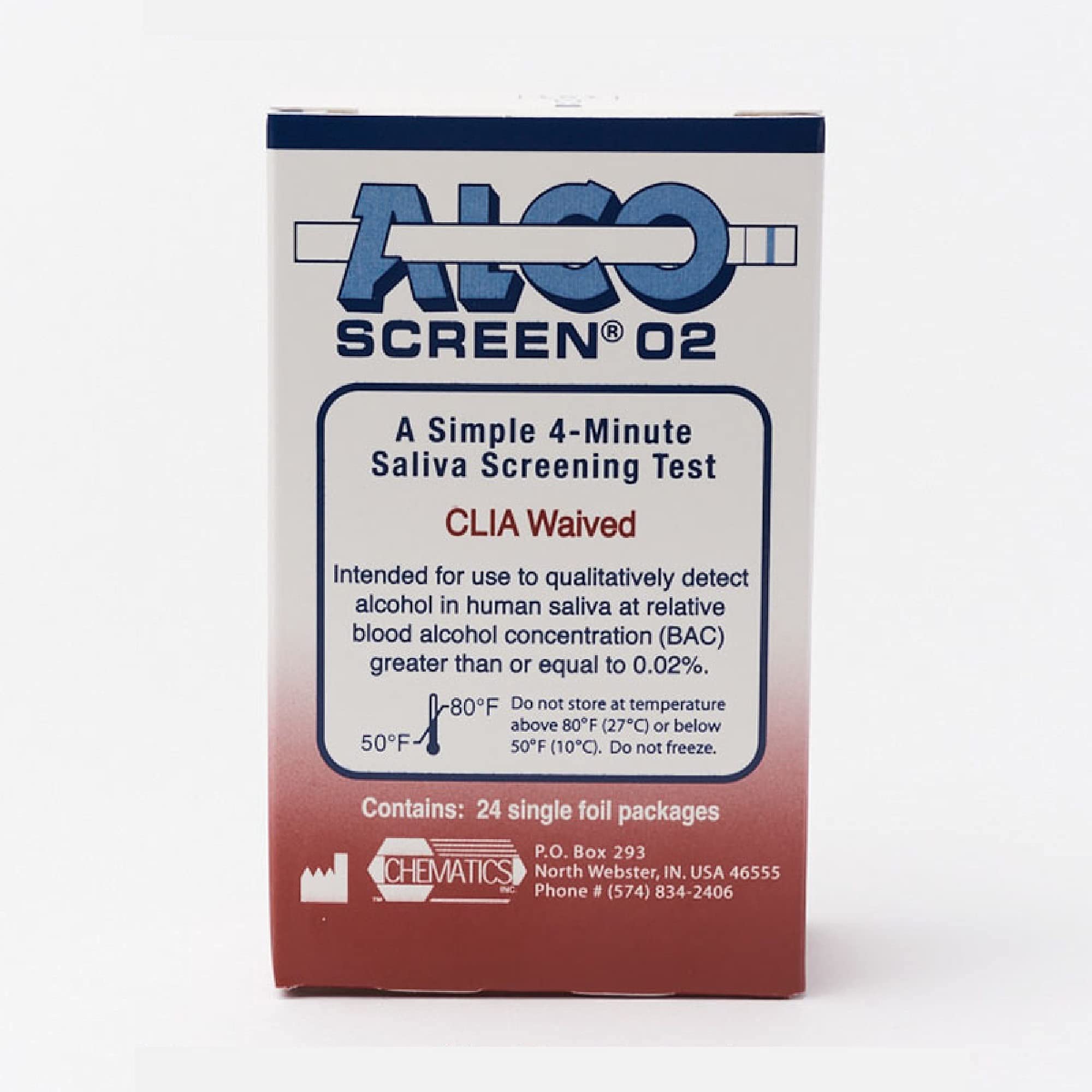 Prueba de saliva AlcoScreen para detectar alcohol con alta sensibilidad y conveniencia en cualquier lugar.