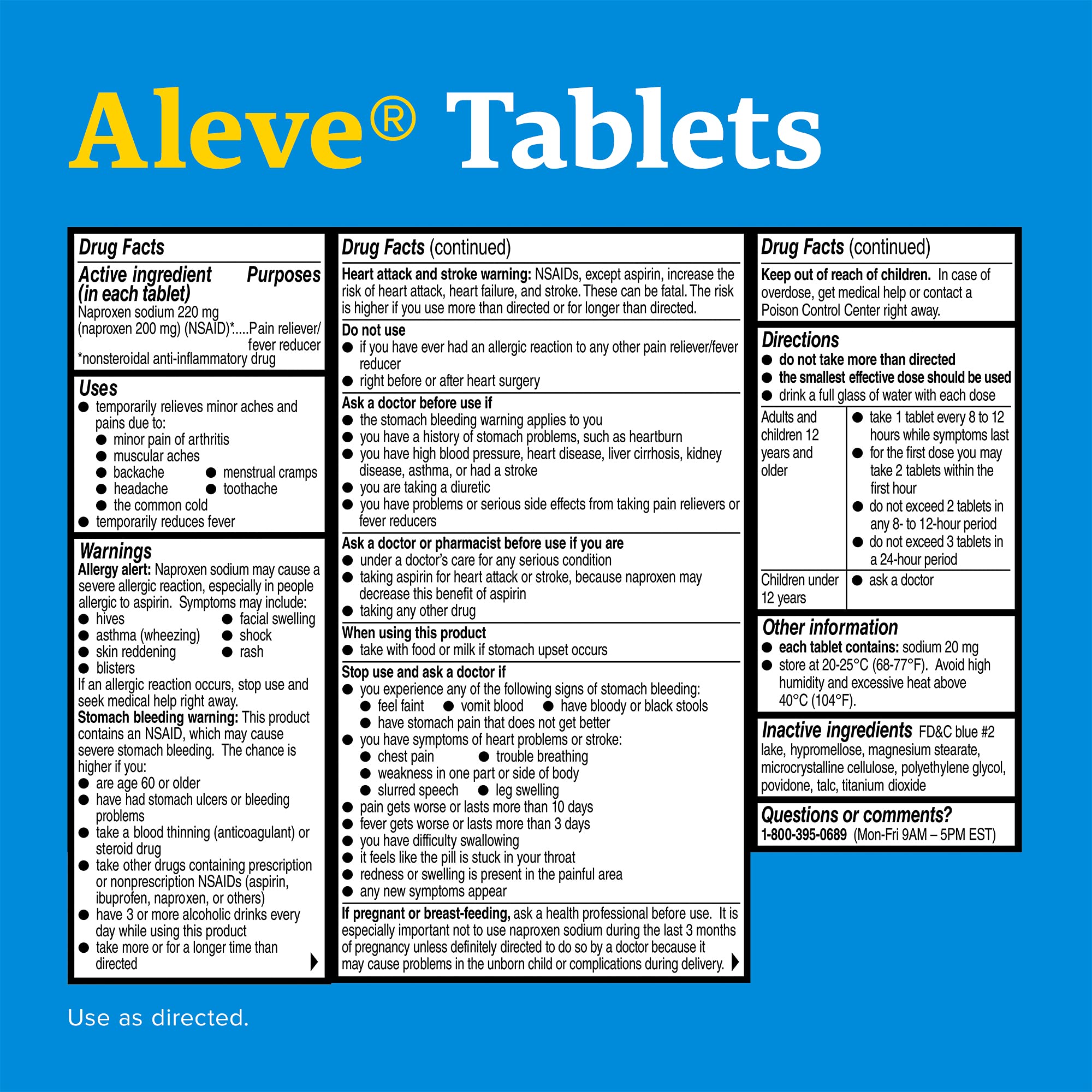 Empaque compacto de Aleve, perfecto para llevar