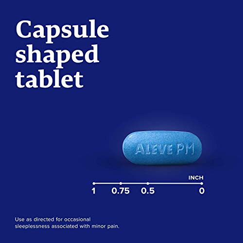 Aleve PM Caplets: práctico empaque para llevar en bolso o maleta.