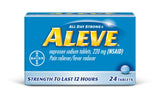 Aleve tableta de 220 mg para alivio del dolor que dura hasta 12 horas.