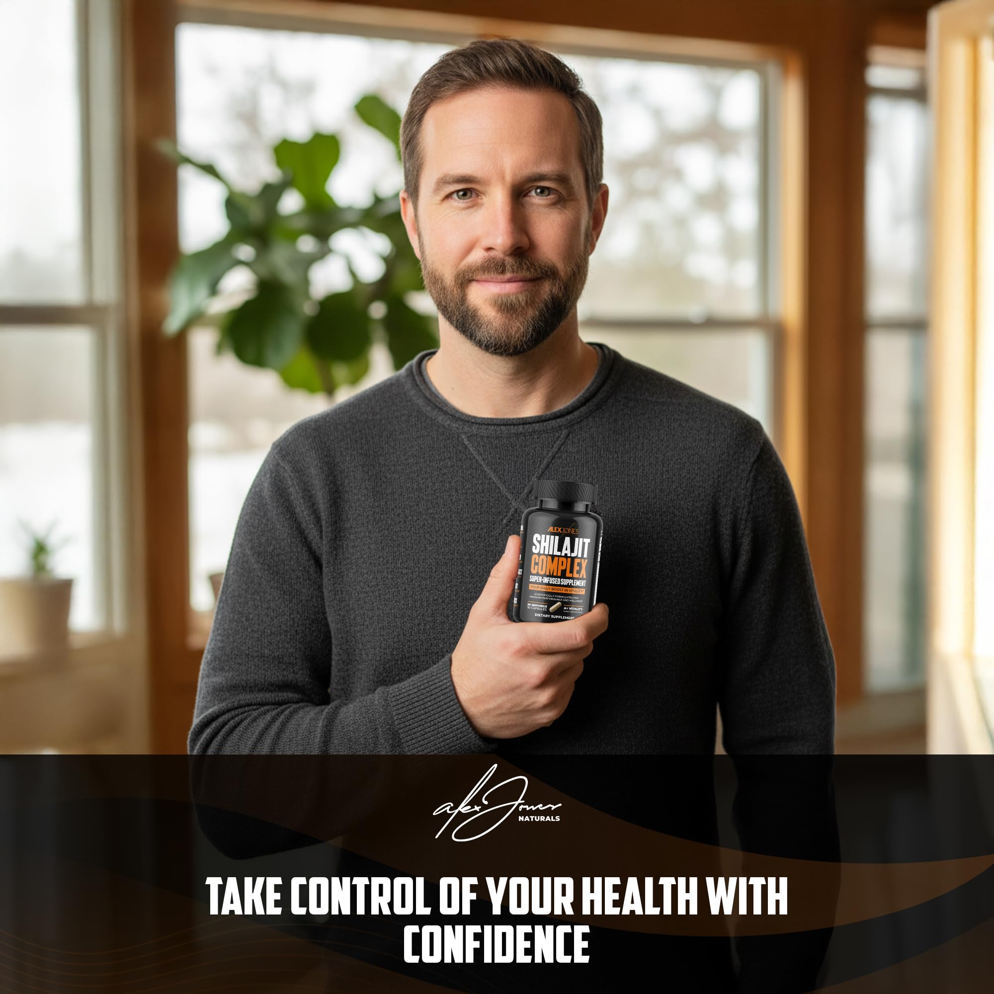 Rutina diaria fácil con Alex Jones Naturals, cápsulas.