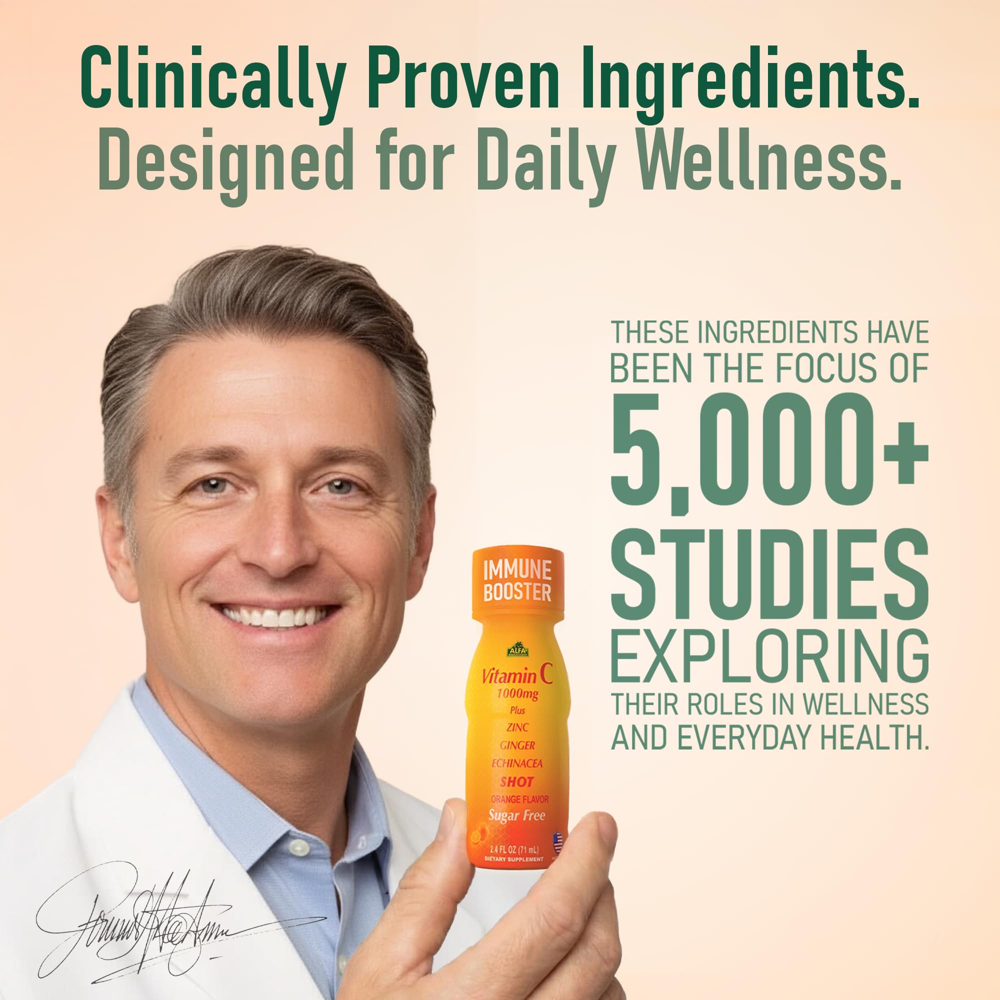 ALFA VITAMINS Vitamin C Shot jengibre, sabor cítrico reconfortante