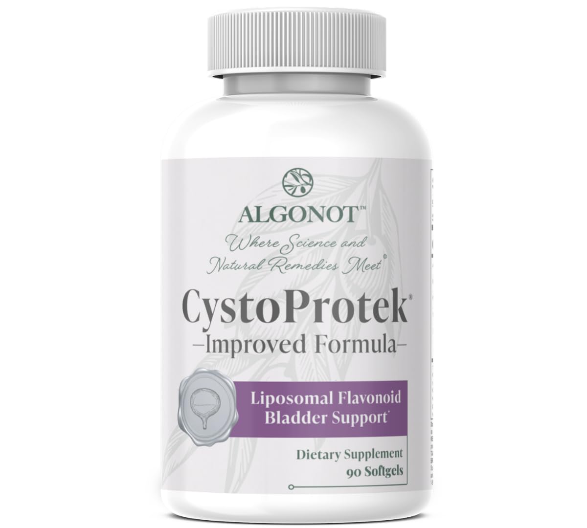 Algonot CystoProtek cápsulas, 90 unidades, para apoyo de la salud de la vejiga.