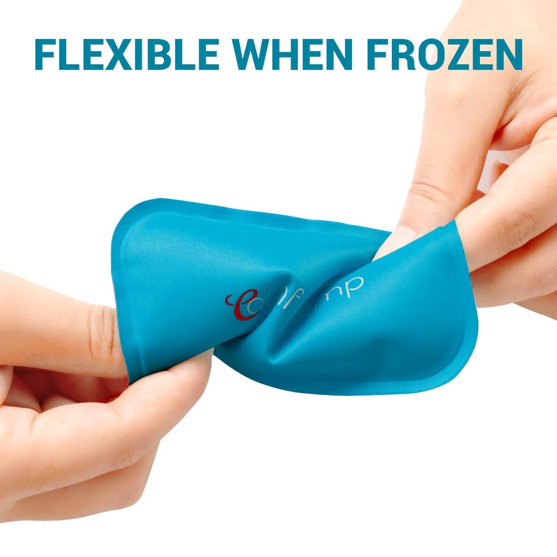 AlierGo bolsa hielo flexible tras congelar se adapta a áreas pequeñas.