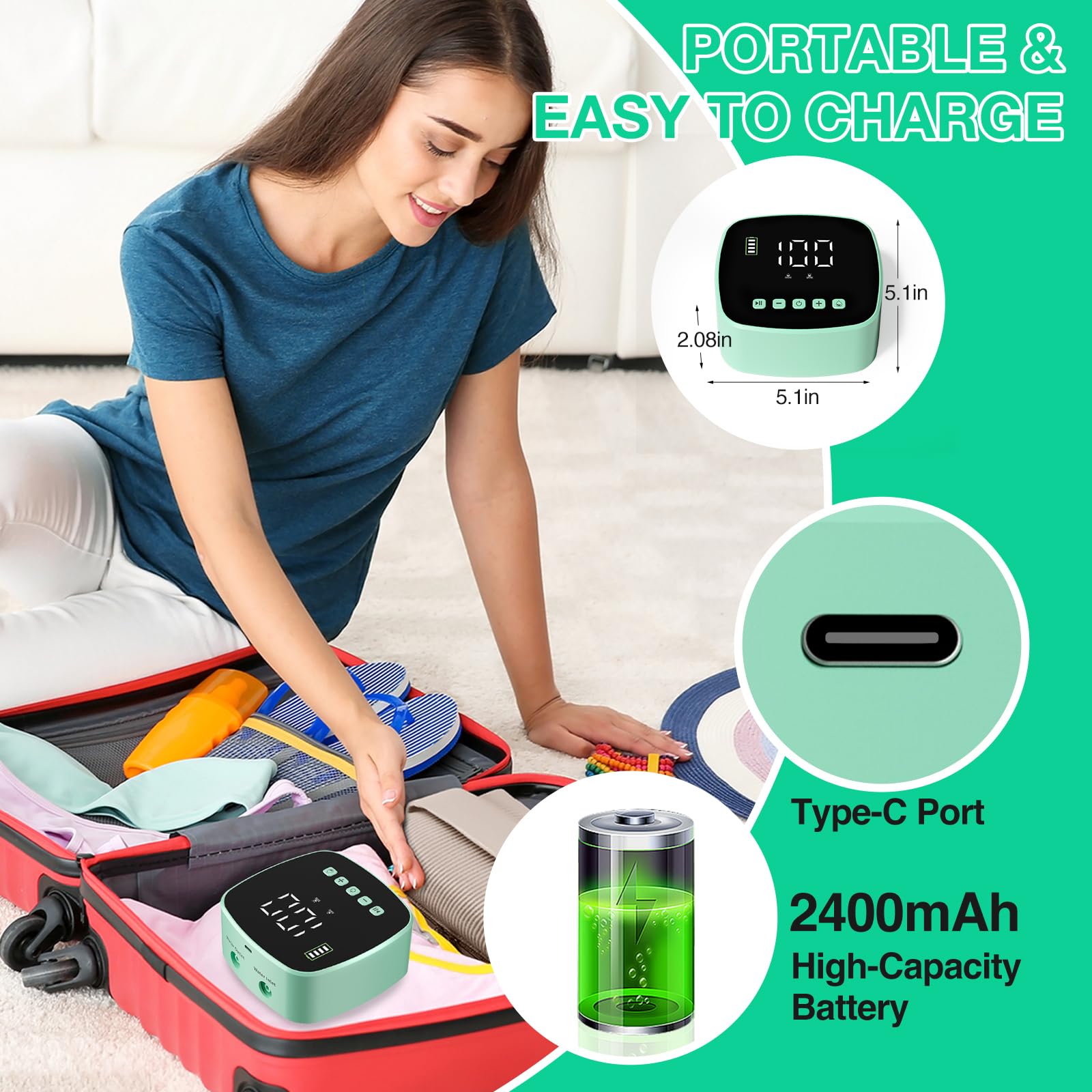 Alitake batería de 2400mAh, recargable y con conexión USB-C.
