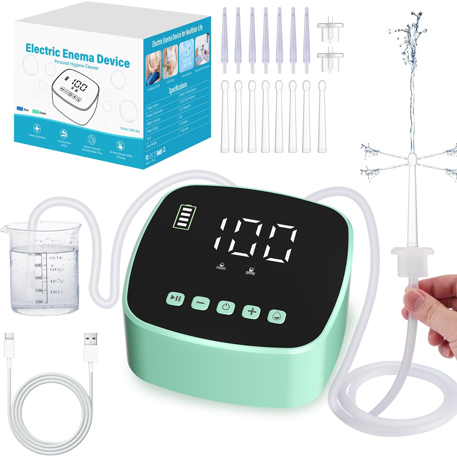 Alitake kit enema eléctrico, sesión sentado para mayor comodidad.