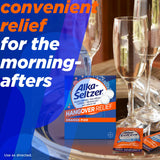 Boost de cafeína en Alka-Seltzer para mantenerte alerta tras fiesta.