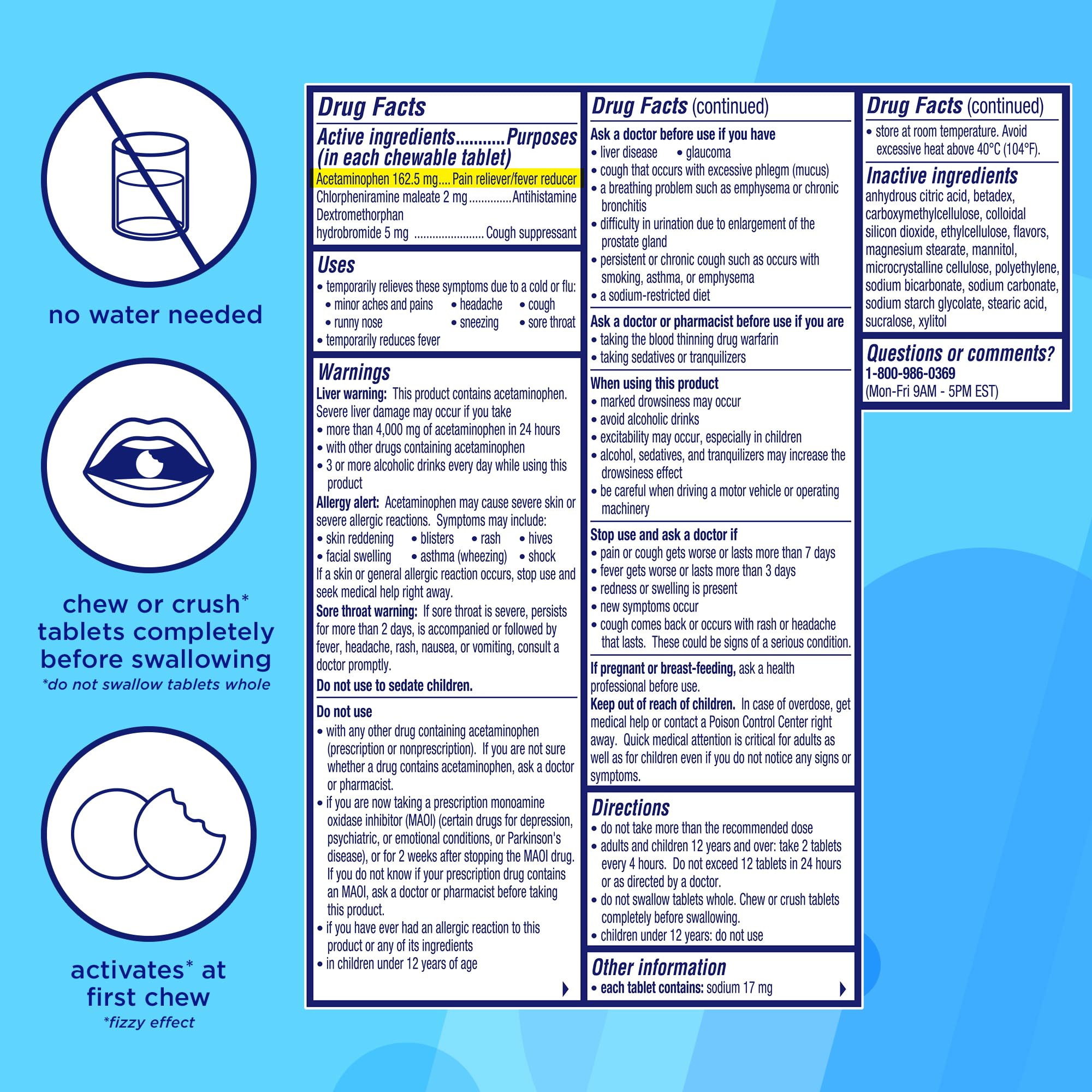 ALKA-SELTZER PLUS dosis para adultos 12 años en adelante