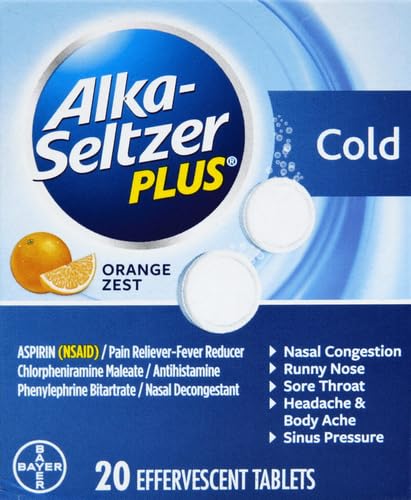 Alka-Seltzer Plus Naranja Zeste: disolución en agua para consumo inmediato.