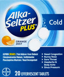 Alka-Seltzer Plus Naranja Zeste: disolución en agua para consumo inmediato.