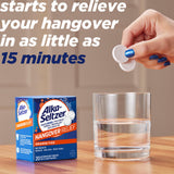 Rutina matutina de hidratación con Alka-Seltzer para sentirse despierto.
