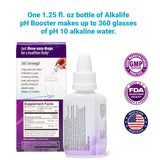 Alkalife dispensador de gotas para alcalinizar rápidamente el agua.
