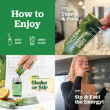 All About Juicing Chlorophyll Shot: mezclar en vaso con agua para refresco saludable.