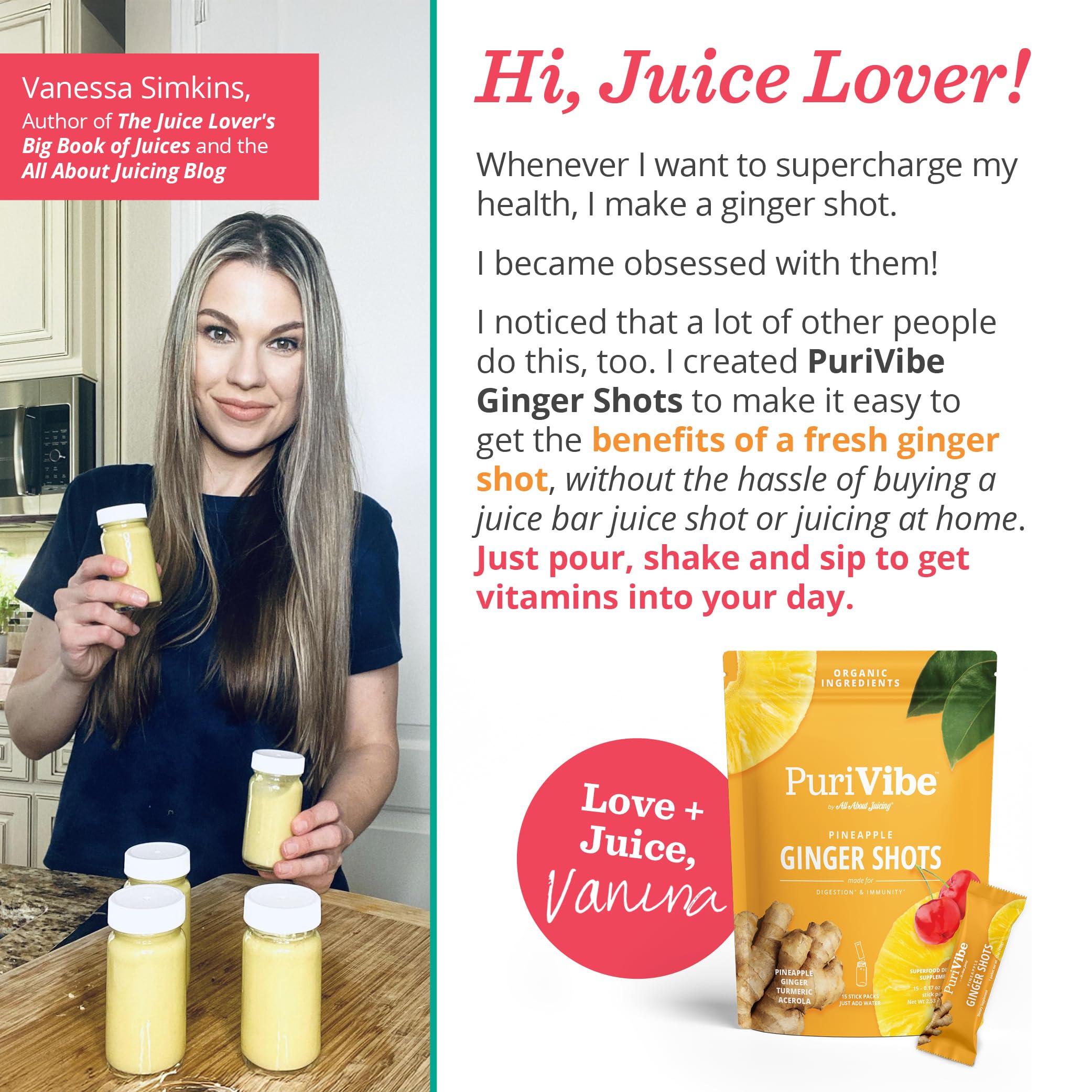 All About Juicing sobre con jengibre-curcuma-pina ideal para impulso de energía