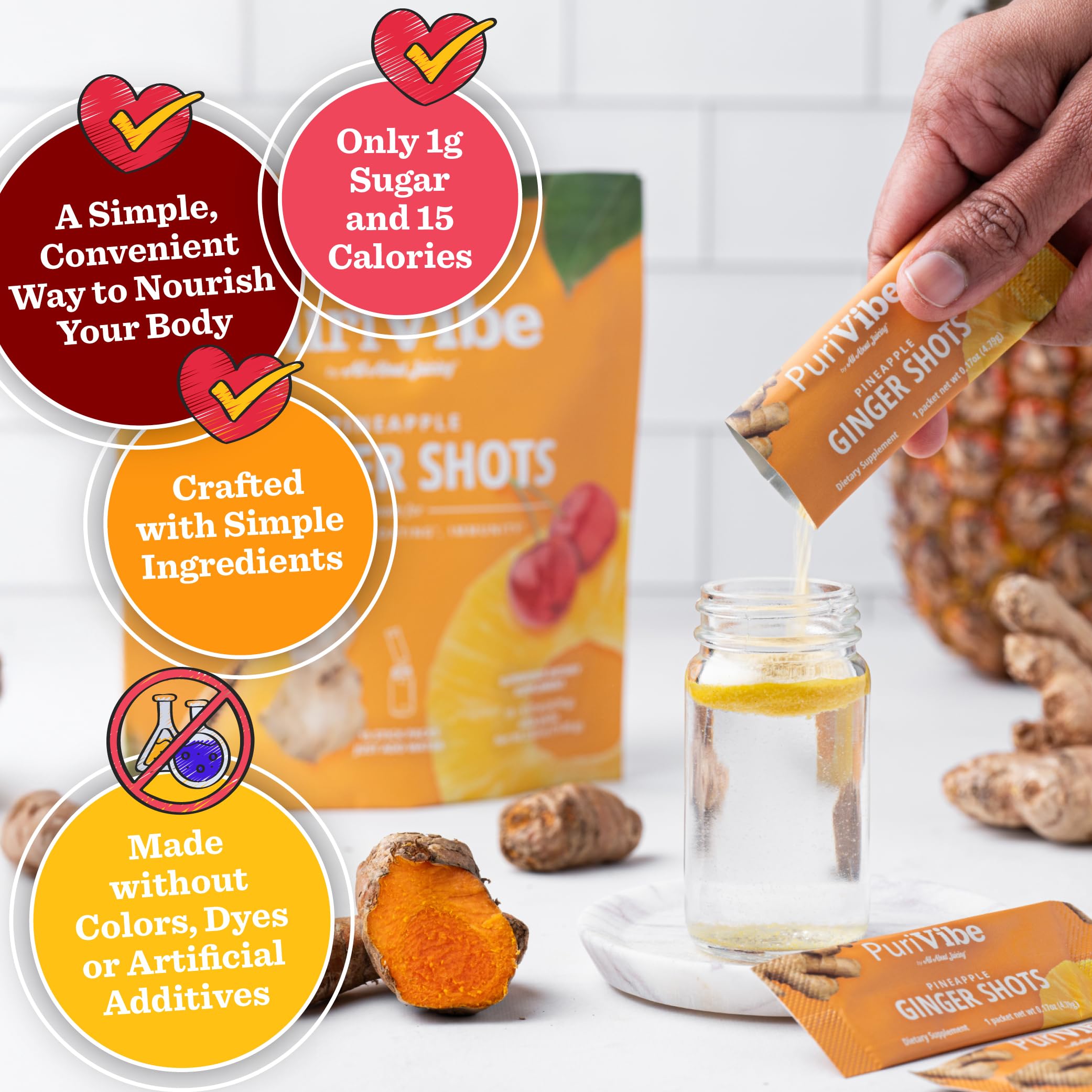 All About Juicing aporte de sabor y energía en cada sobre de jengibre-curcuma-pina