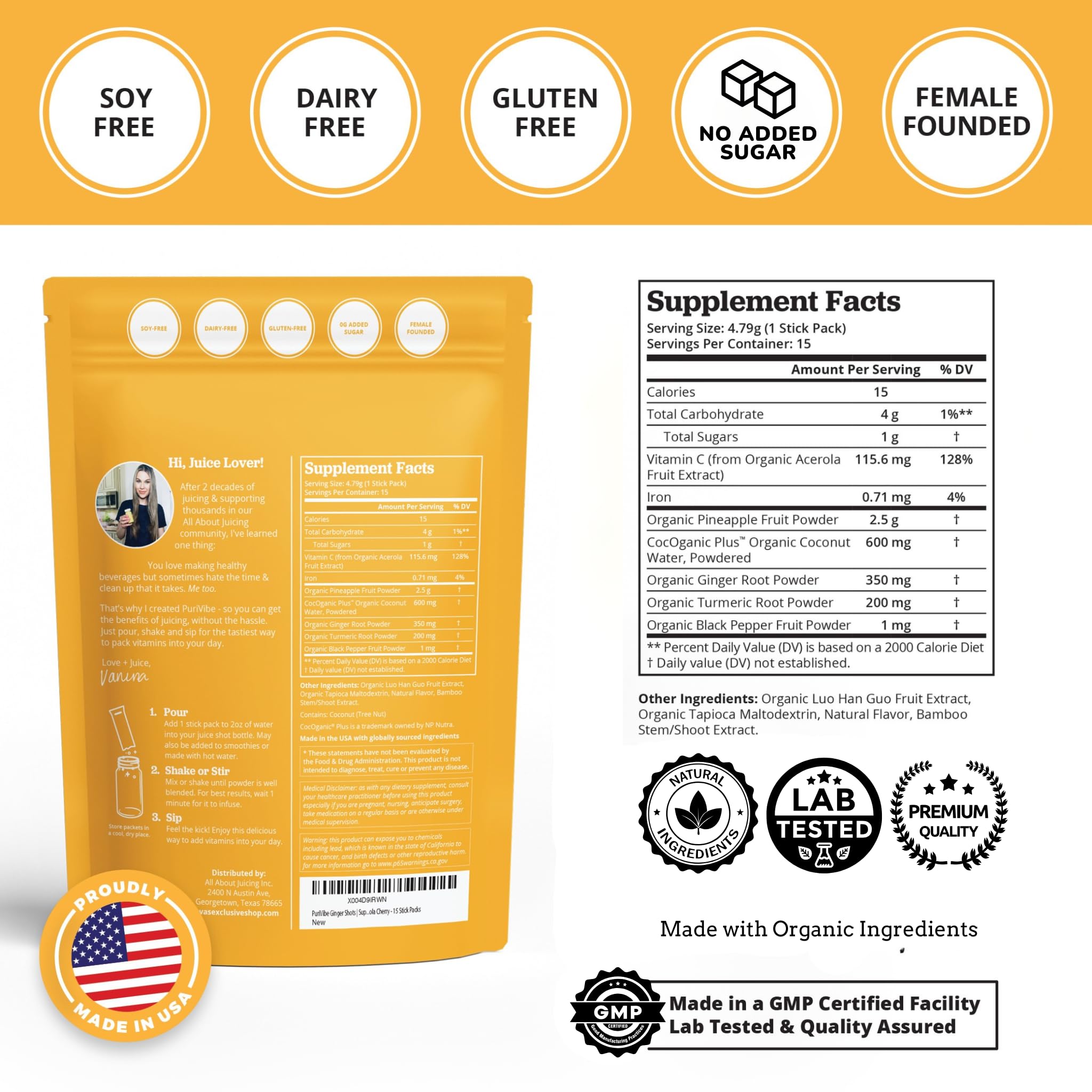 All About Juicing pack de 15 porciones listo para mezclar y disfrutar
