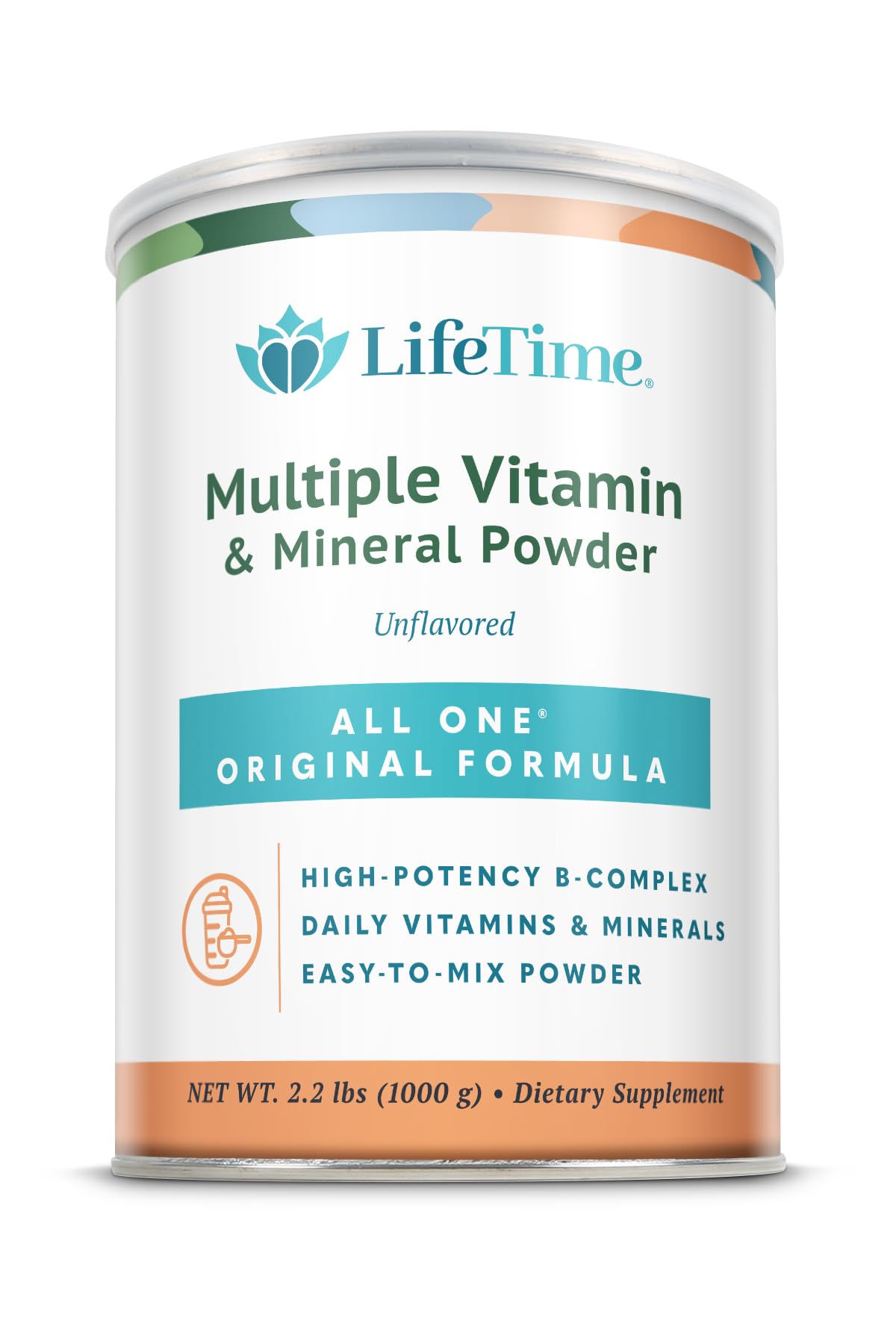 ALL ONE LifeTime polvo multivitamínico diario para nutrición diaria.