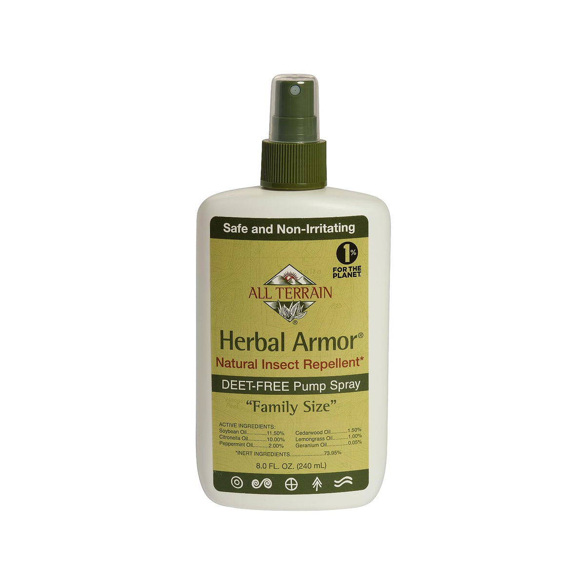All Terrain Herbal Armor: botella-vertiendo para aplicar protección natural al aire libre.