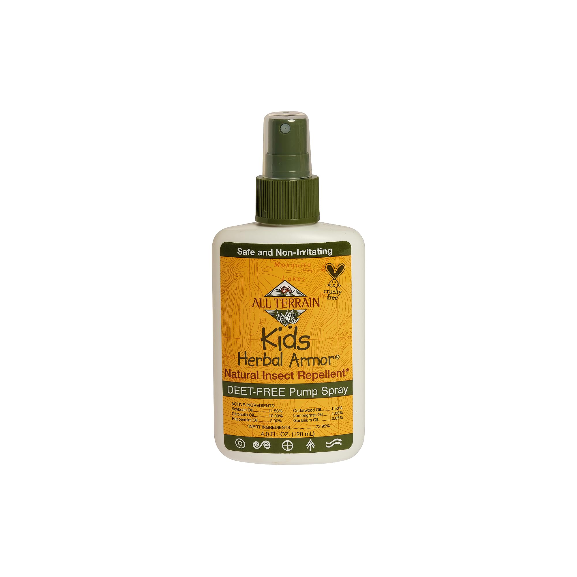 All Terrain Kids Herbal Armor, botella de spray para protección natural contra insectos.