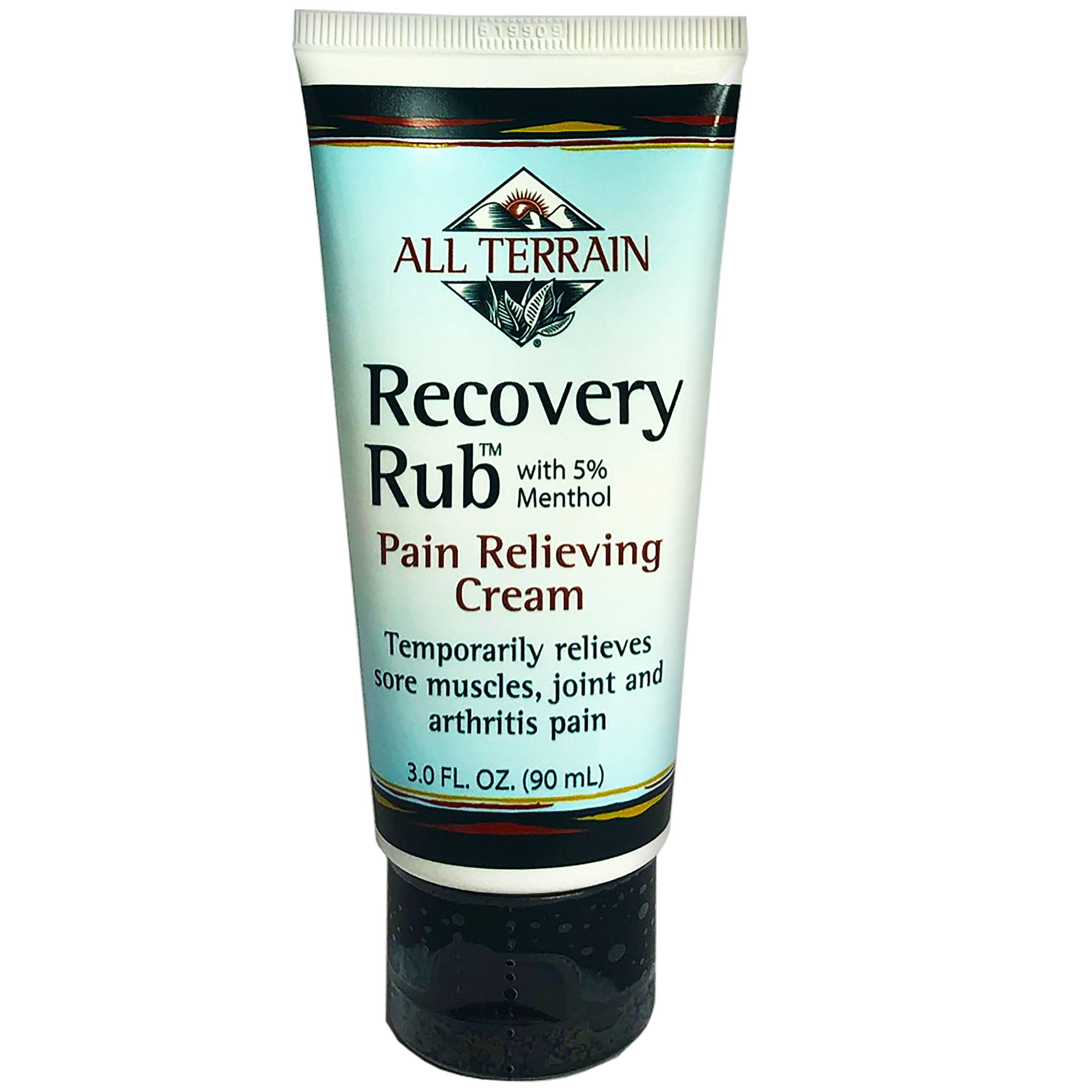 All Terrain Recovery Rub crema de masaje 3oz, alivio suave para músculos cansados.