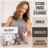 ALL THAT! NUTRITION paquetes proteína chocolate: recarga rápida tras entrenar