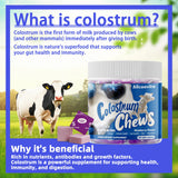Textura gomosa de Allcoovita Colostrum Chews, snack agradable.