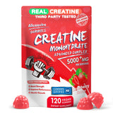 Allcoovita Creatina Gomitas frente: gomita de 5000 mg para energía durante el entrenamiento.