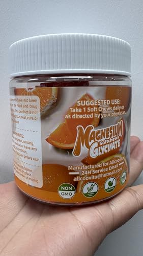Allcoovita gominolas magnesio glicinato naranja textura suave para masticar