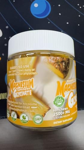 Allcoovita magnesio glicinato, coenzima Q10 y vitaminas D y B6, sabor piña.