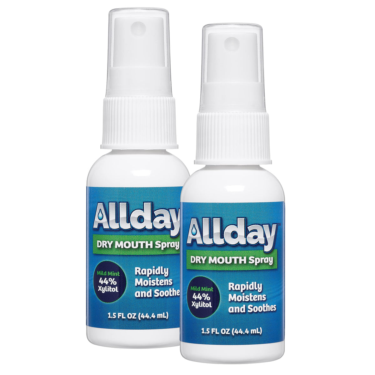 Allday Dry Mouth Spray: bote de menta suave para refrescar el aliento.