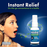 Allday Dry Mouth Spray: empaque portátil para llevar en bolso o bolsillo.
