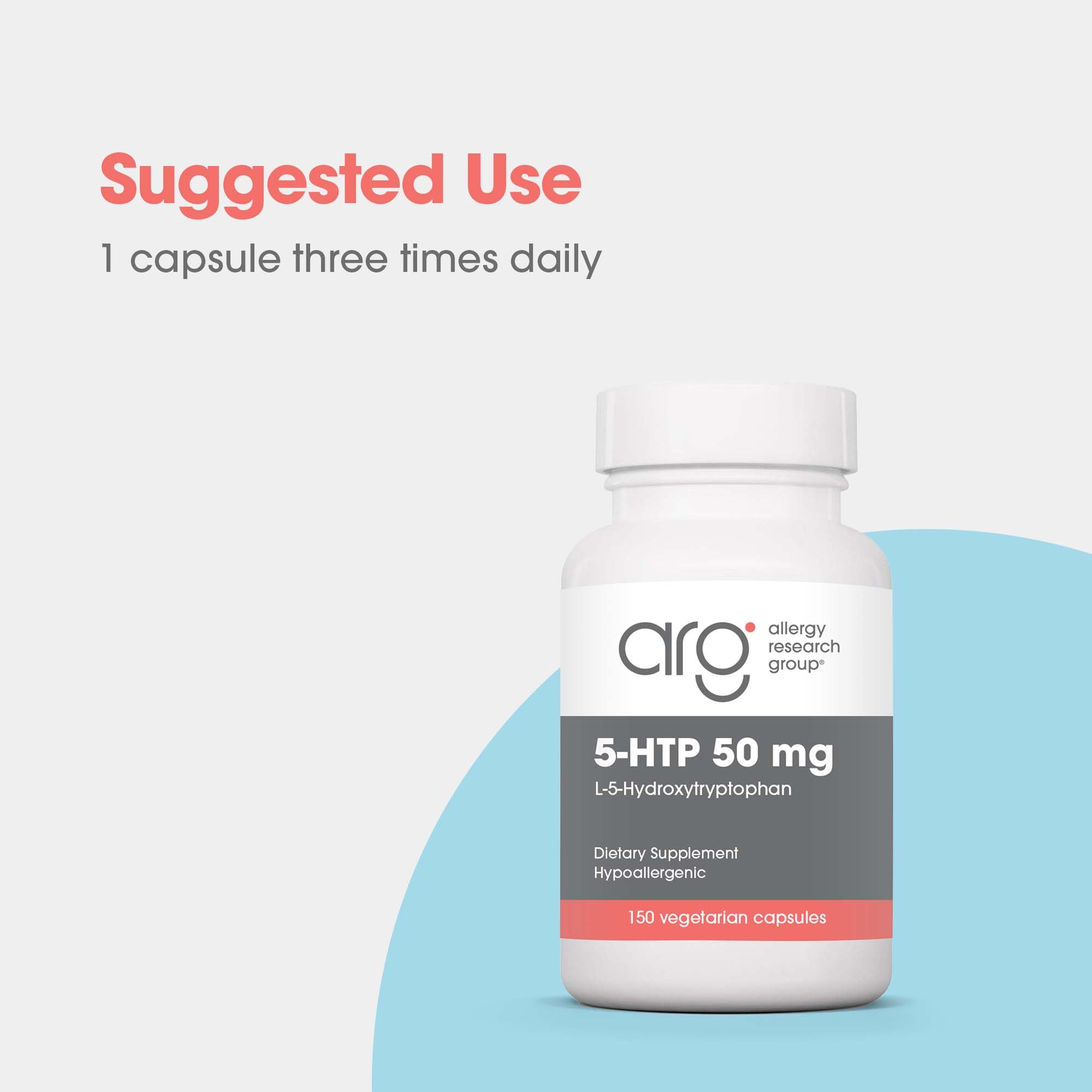 Allergy Research Group 5-HTP: etiqueta del producto con información clara