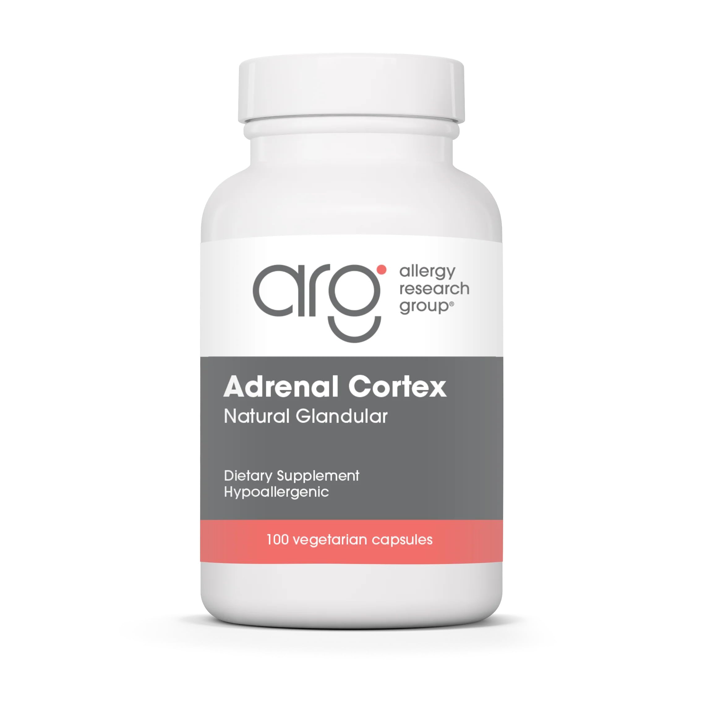 Allergy Research Group ARG Adrenal Cortex, botella frontal, apoyo al equilibrio general.