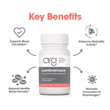 ARG Lumbrokinase caja de presentación con 60 cápsulas
