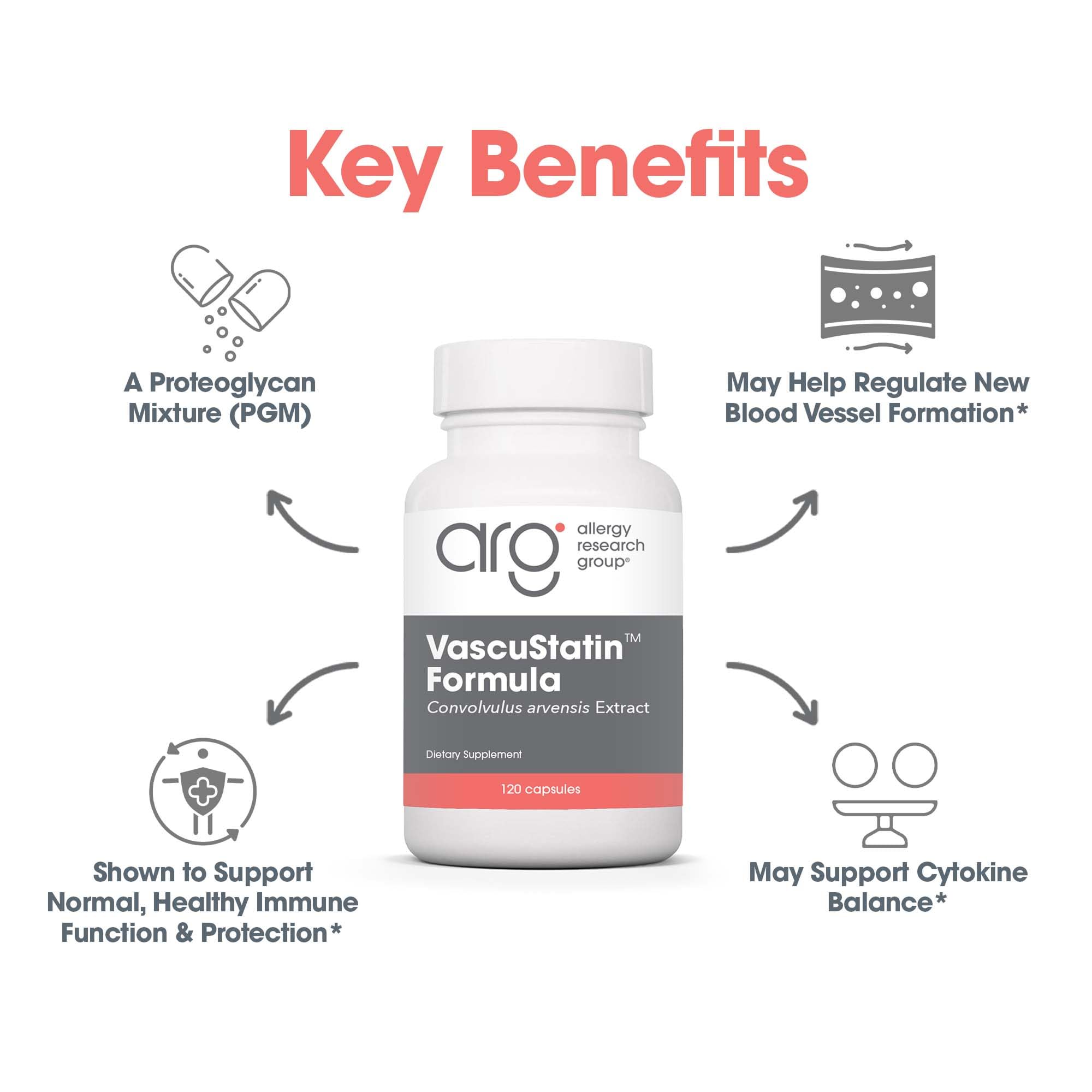 ARG VascuStatin Formula, extracto de Vincapervinca para soporte inmunológico