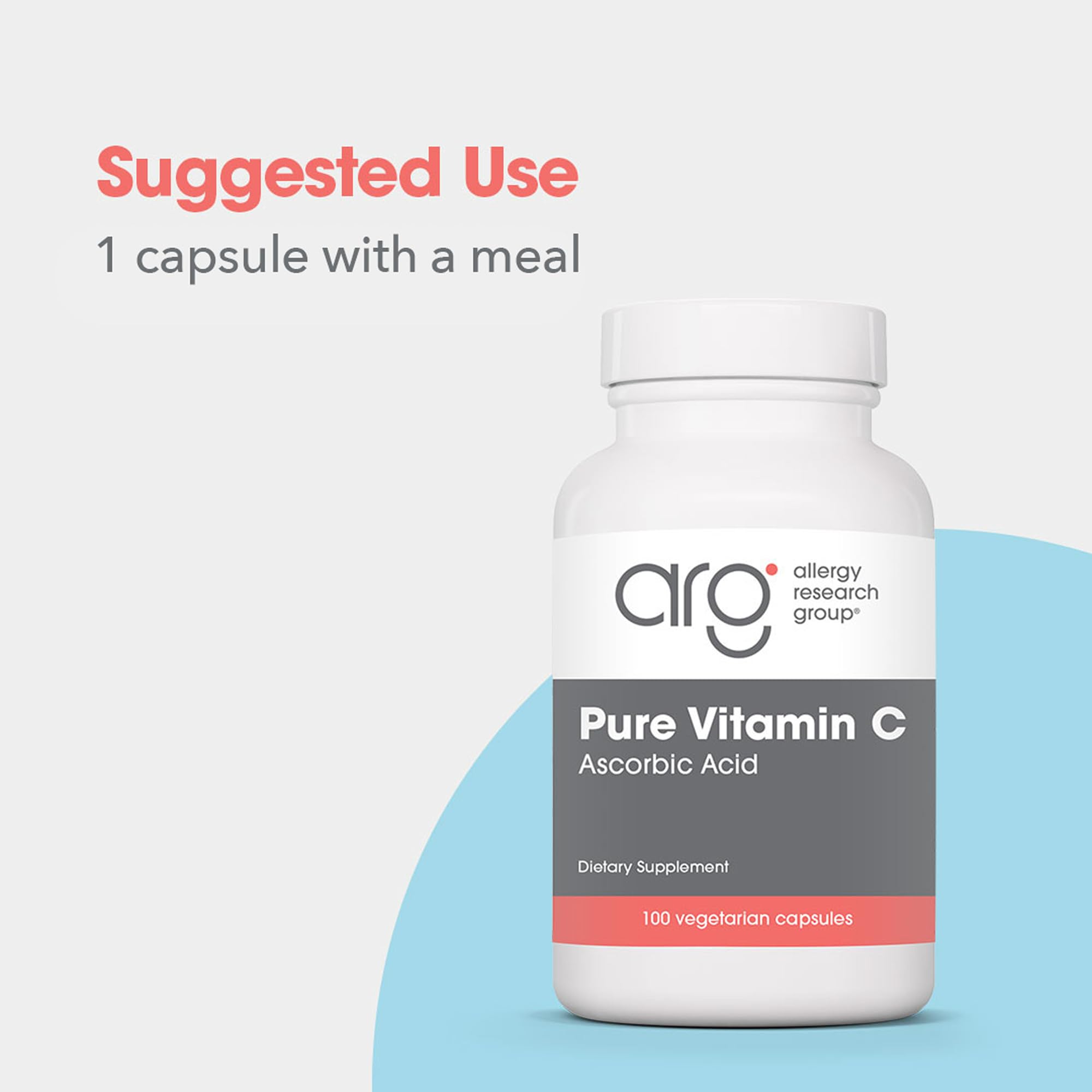 Allergy Research Group cápsulas vegetarianas vitamina C pura para consumo diario.