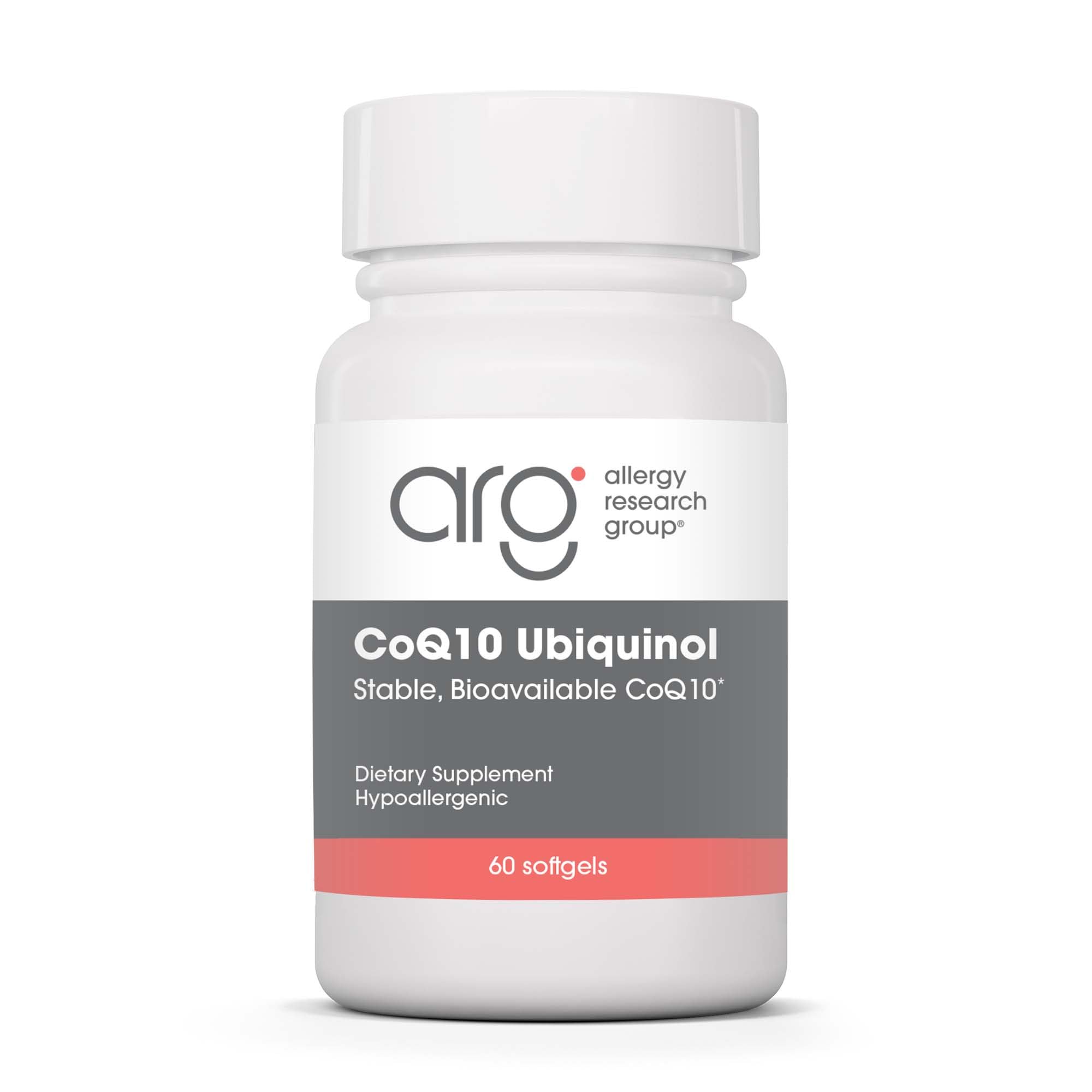 Allergy Research Group CoQ10 ubiquinol, envase con cápsulas, soporte de energía diaria