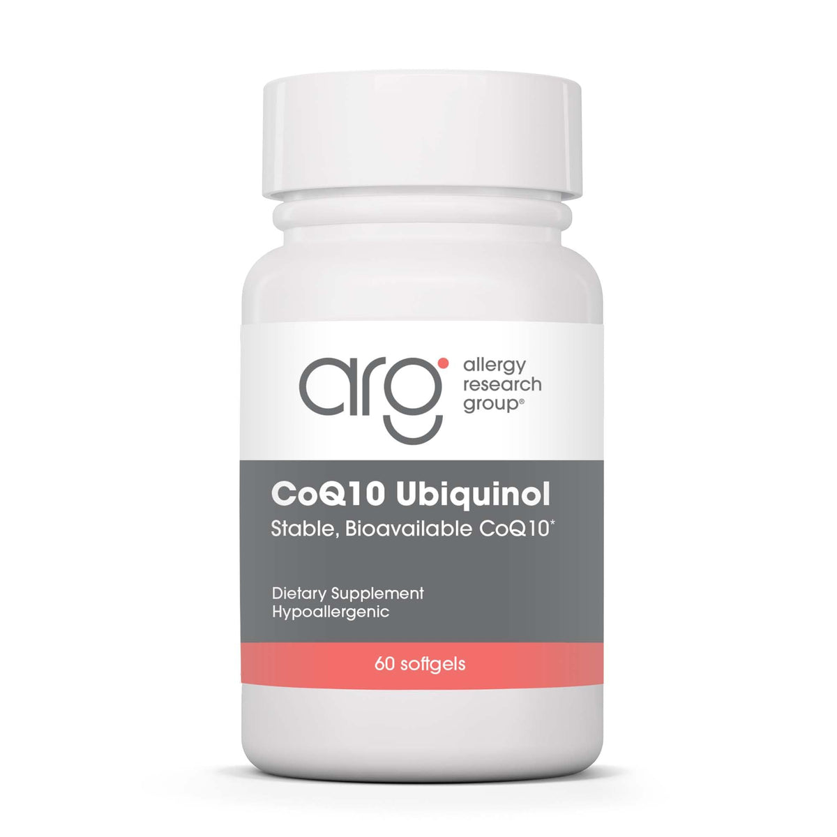 Allergy Research Group CoQ10 ubiquinol, envase con cápsulas, soporte de energía diaria