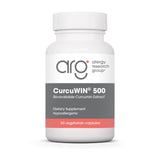 Allergy Research Group CurcuWIN 500: botella de cápsulas, alta biodisponibilidad para uso diario.