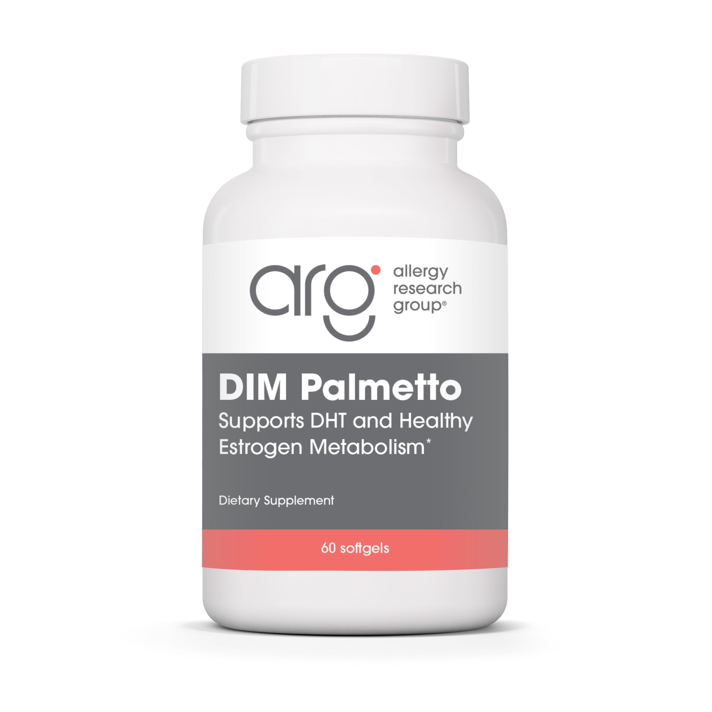 Allergy Research Group DIM Palmetto, botella de cápsulas para consumo diario