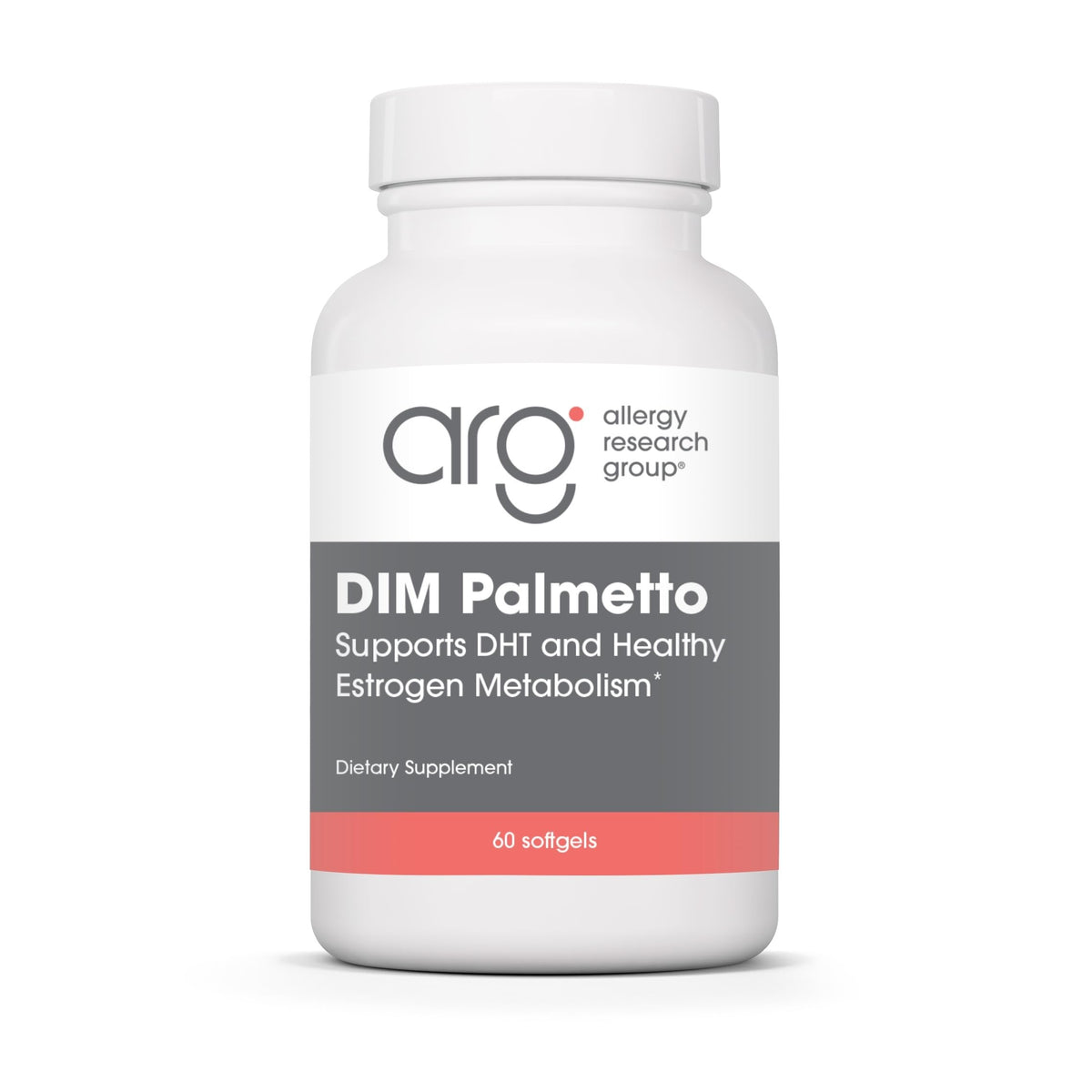 Allergy Research Group DIM Palmetto, botella de cápsulas para consumo diario