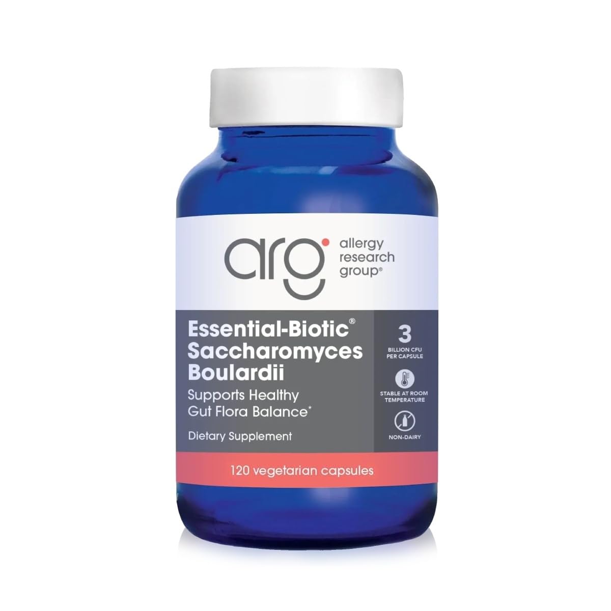 Allergy Research Group Essential Biotic Saccharomyces boulardii botella: apoyo potencial a la microbiota intestinal