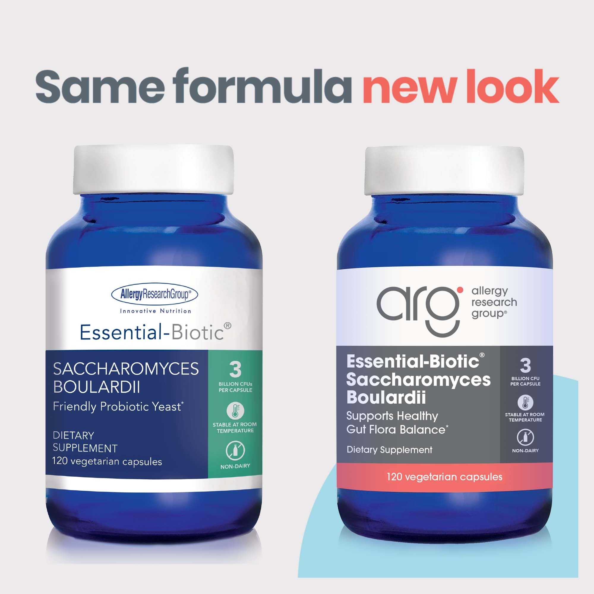 Allergy Research Group Essential Biotic Saccharomydi Saccharomyces boulardii etiqueta clara: facilita elegir un suplemento para el intestino