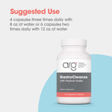 Etiqueta frontal de Gastro Cleanse muestra ingredientes clave para salud digestiva