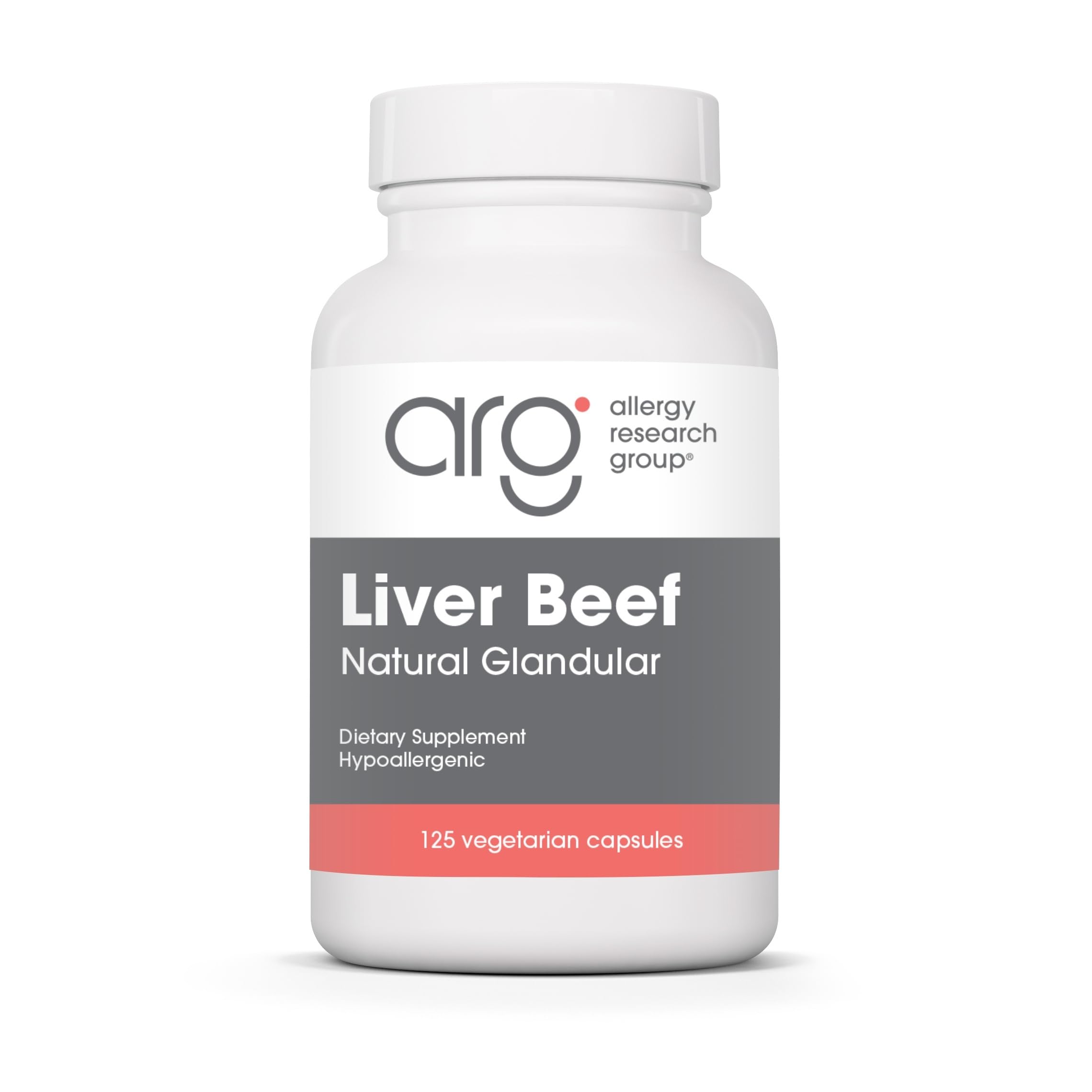 Allergy Research Group Higado de ternera, cápsulas 1000 mg, apoyo nutricional diario.