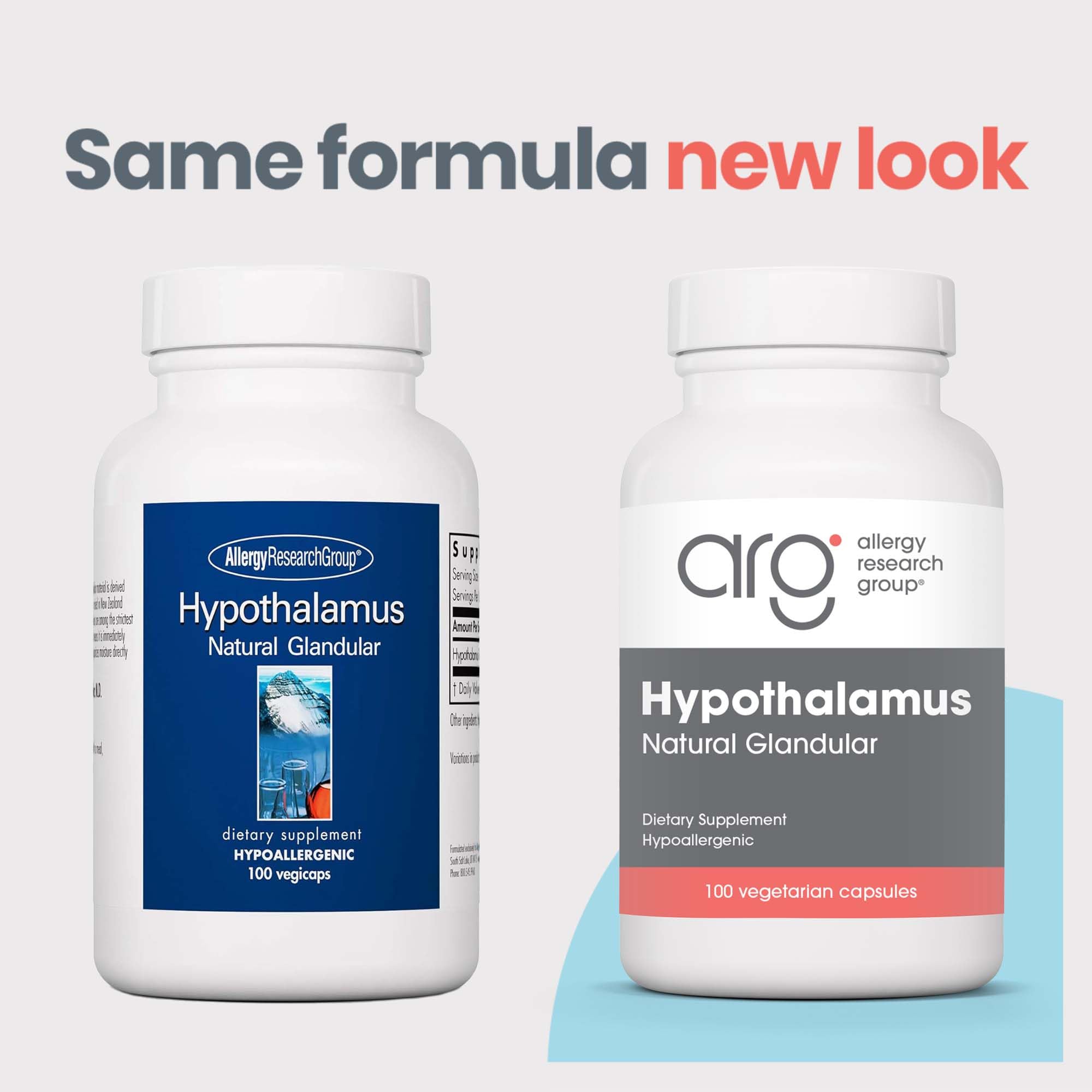 Allergy Research Group hipotalamo, etiqueta visible, posible equilibrio hormonal.