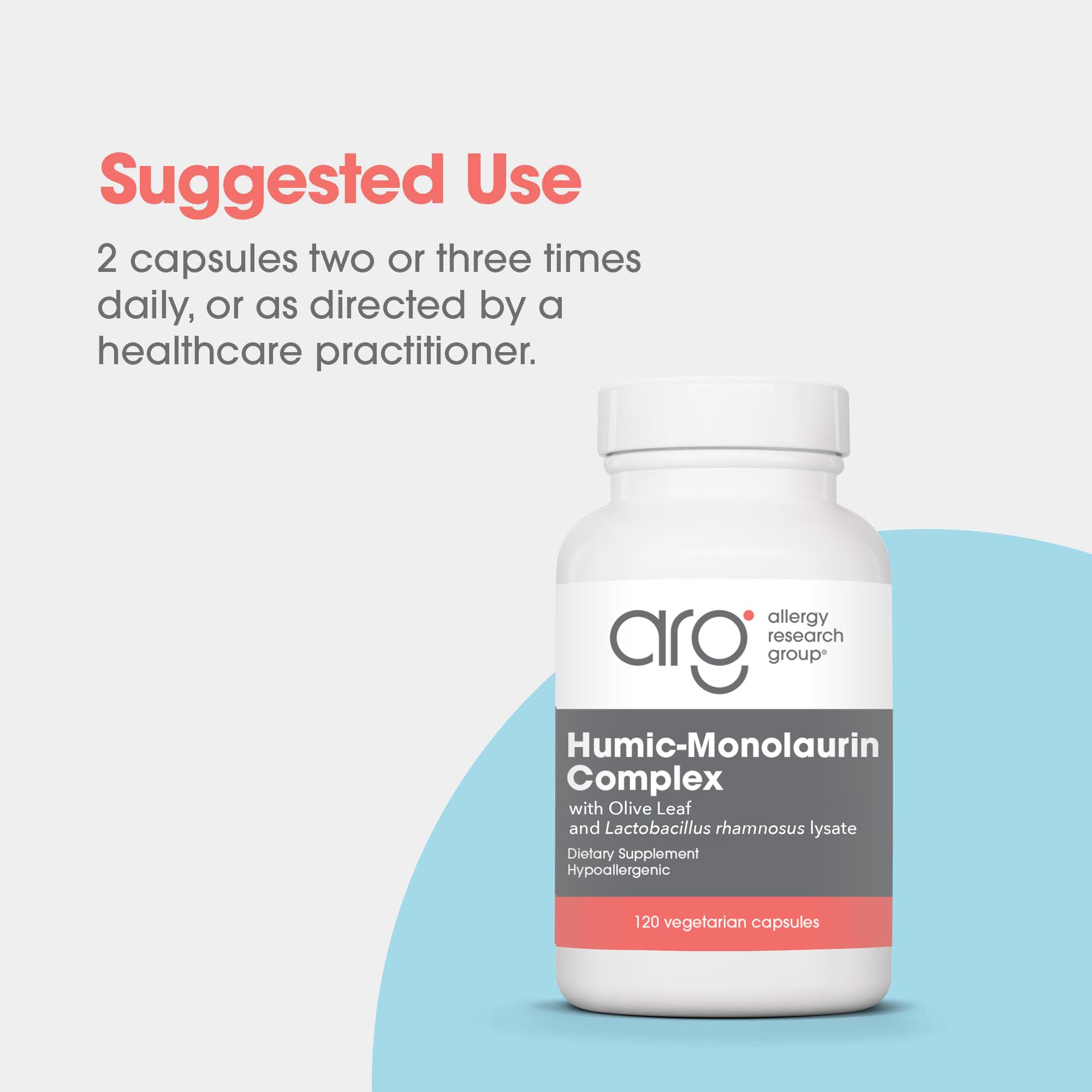 Dosis diaria sugerida para Allergy Research Group Humic-Monolaurin Complex.