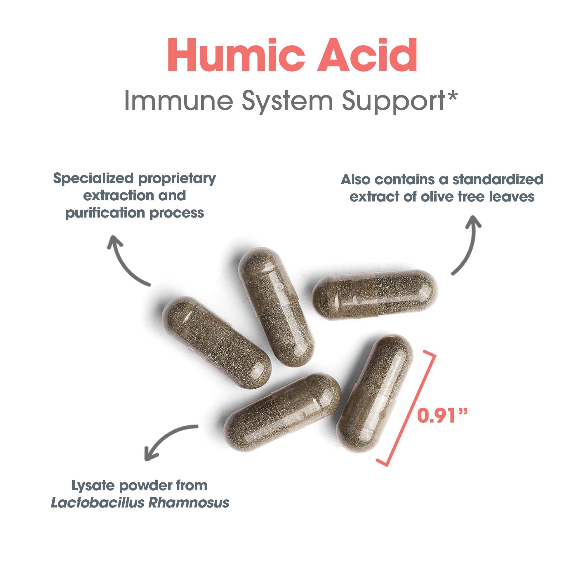 Embalaje y diseño de Allergy Research Group Humic-Monolaurin Complex.