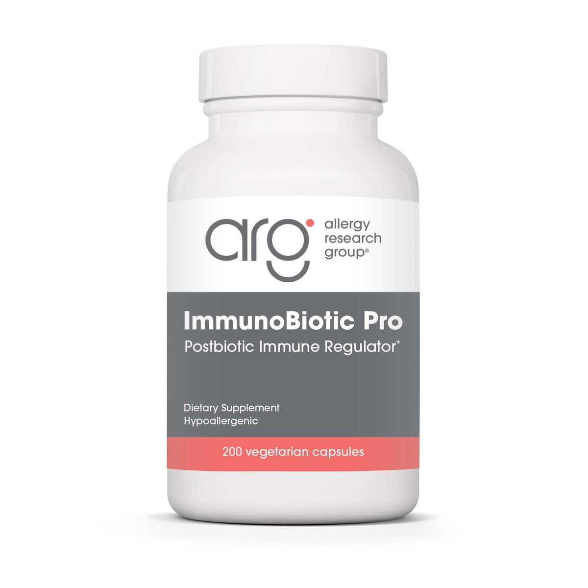 Allergy Research Group ImmunoBiotic Pro, caja, posible apoyo al sistema inmune diario.